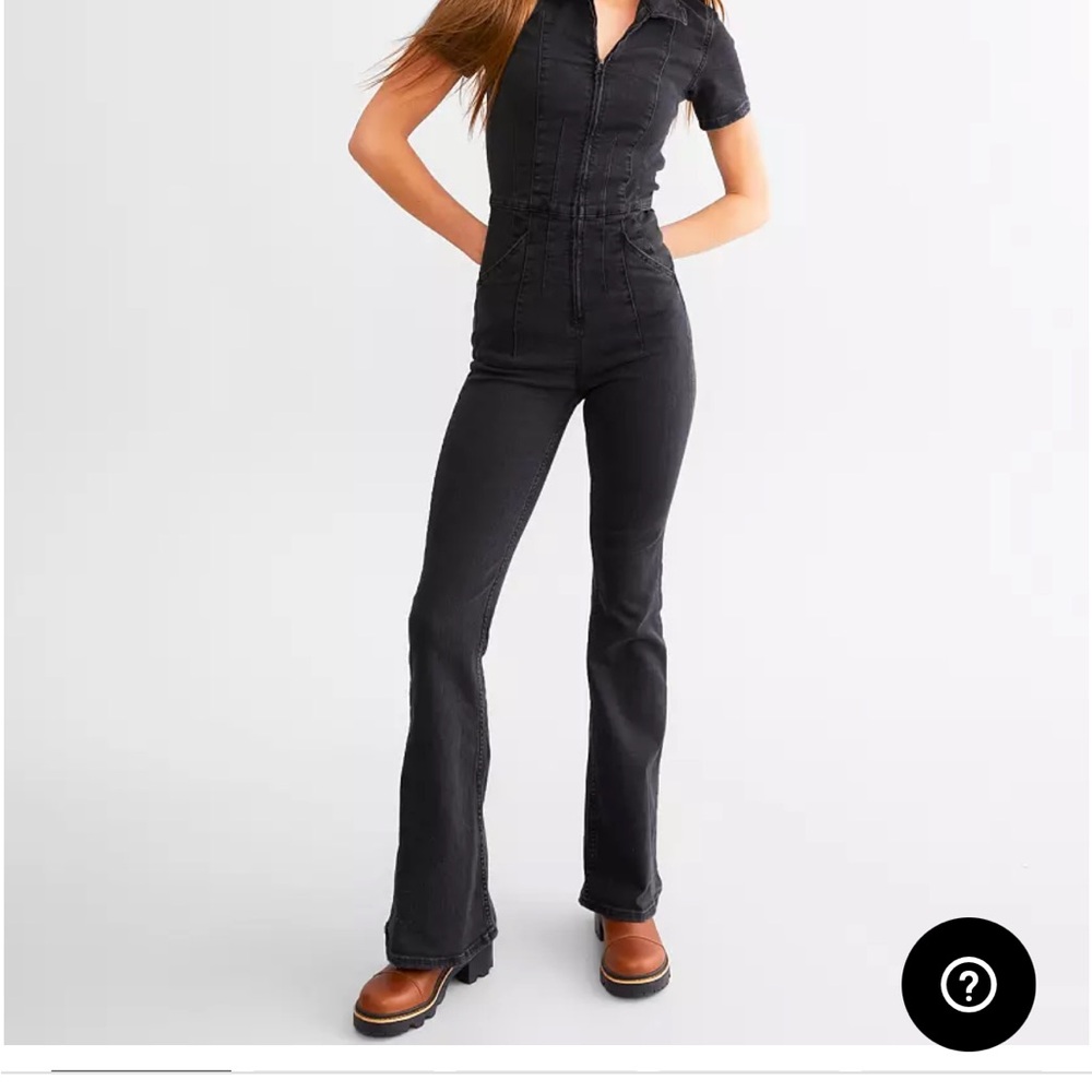 Free People Black Fitted Jumpsuit